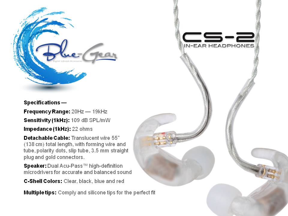 ユニバーサルカナル型イヤフォン BlueGear CS-2-Black