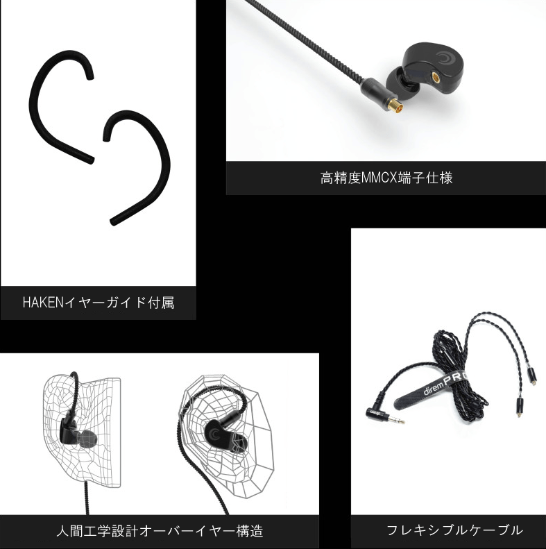 SONICAST-direm-PRO-MMCX端子とケーブル