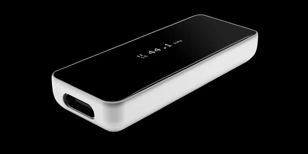 usb-dac-preamp-with-dsp-for-audiophiles-silver-front-view